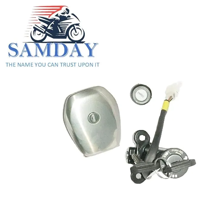 Complete Lock Kit Set Compatible for Bajaj Old Discover 135CC with White Socket(KT-2152NZ)-2006 Onward