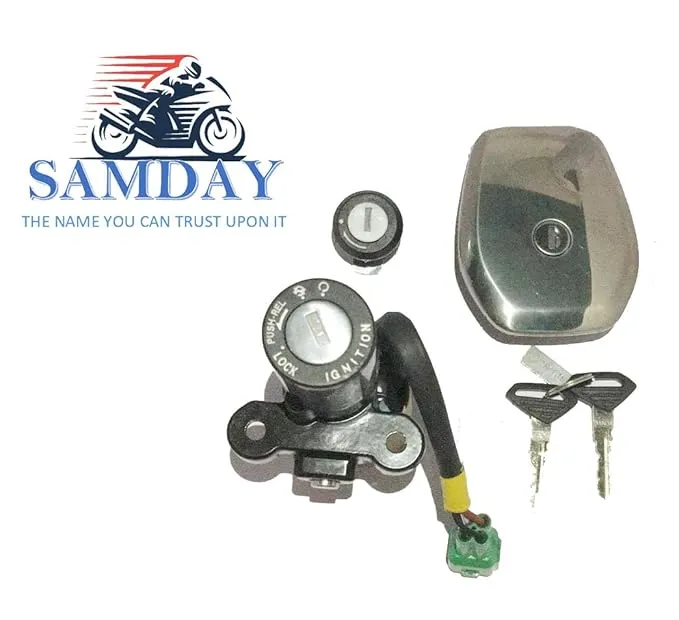 Complete Lock Kit Set Compatible for Bajaj Discover 135CC with Green Socket(KT-2271CZ)- 2017 Onward
