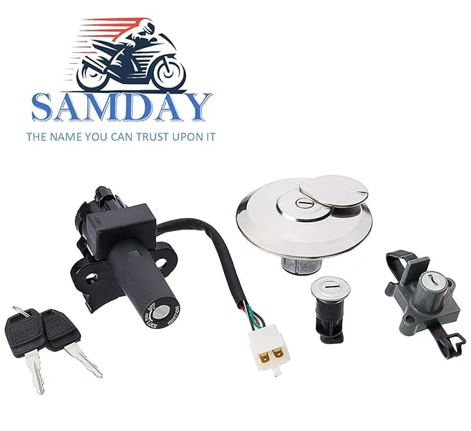 Complete Lock Kit Set Compatible for Hero Honda Passion Plus(KT-2069CZ)