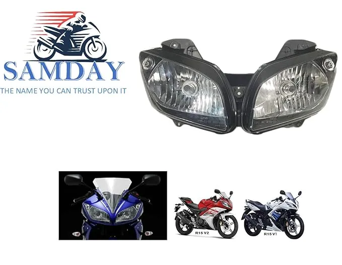 Headlamp/Headlight Assembly Compatible for Yamaha R15 V1 & Yamaha R15 V2
