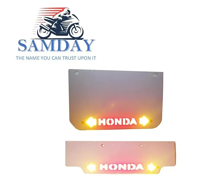 Front & Rear Number Plate with Indicator Light Set Compatible for Honda Models