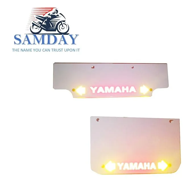 Front & Rear Number Plate with Indicator Light Set Compatible for Yamaha Models